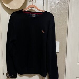 AMERICAN LIVING Black Sweater with Embroidered Eagle Logo